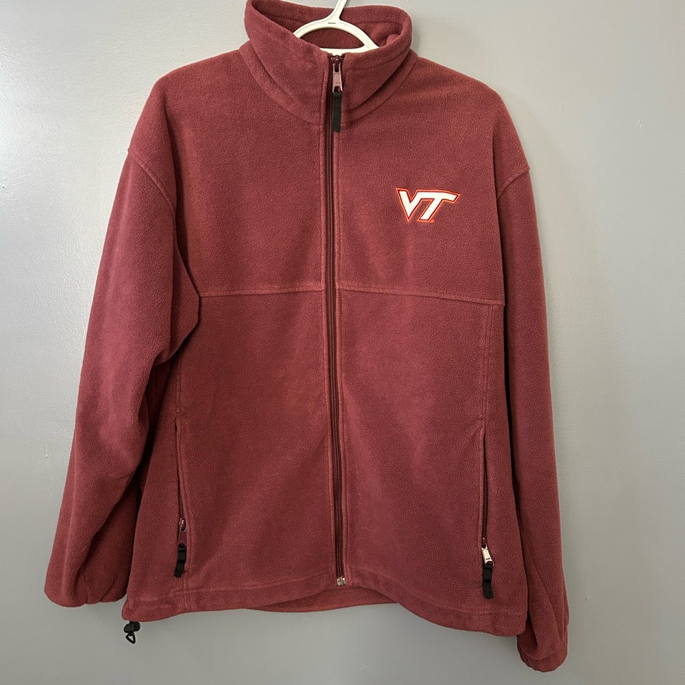 Virginia Tech Hokies Maroon Columbia Sportswear Full Zip Fleece Jacket.
